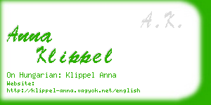 anna klippel business card